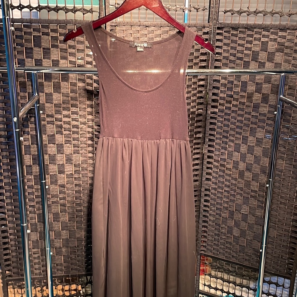 Forever 21 maxi black dress sheer bottom sundress